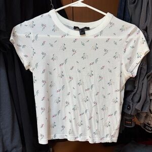 Floral Print White crop top